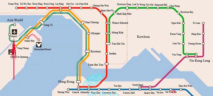 аэропорт гонконга на карте
