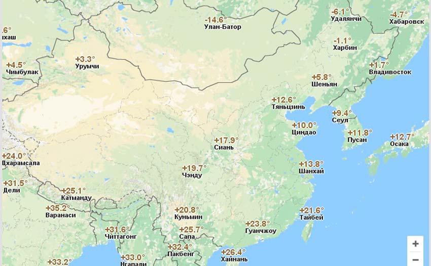Погода в марте в Китае