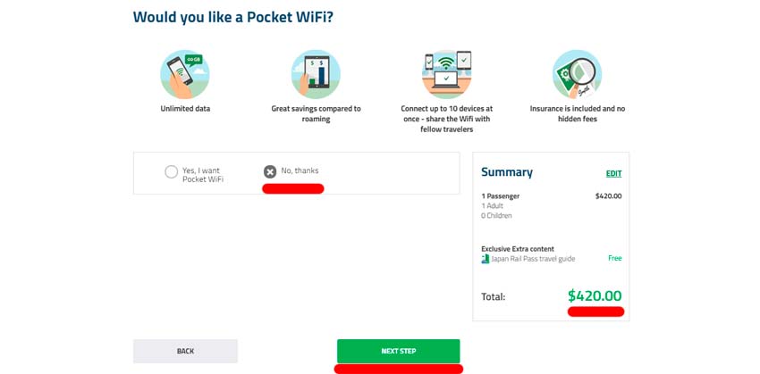 Покупка JR Pass. Шаг 5