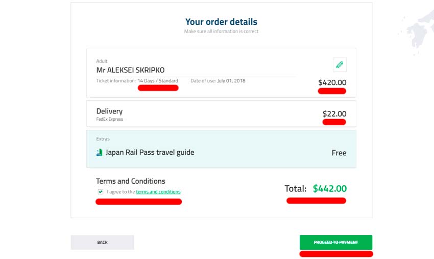 Покупка JR Pass. Шаг 7